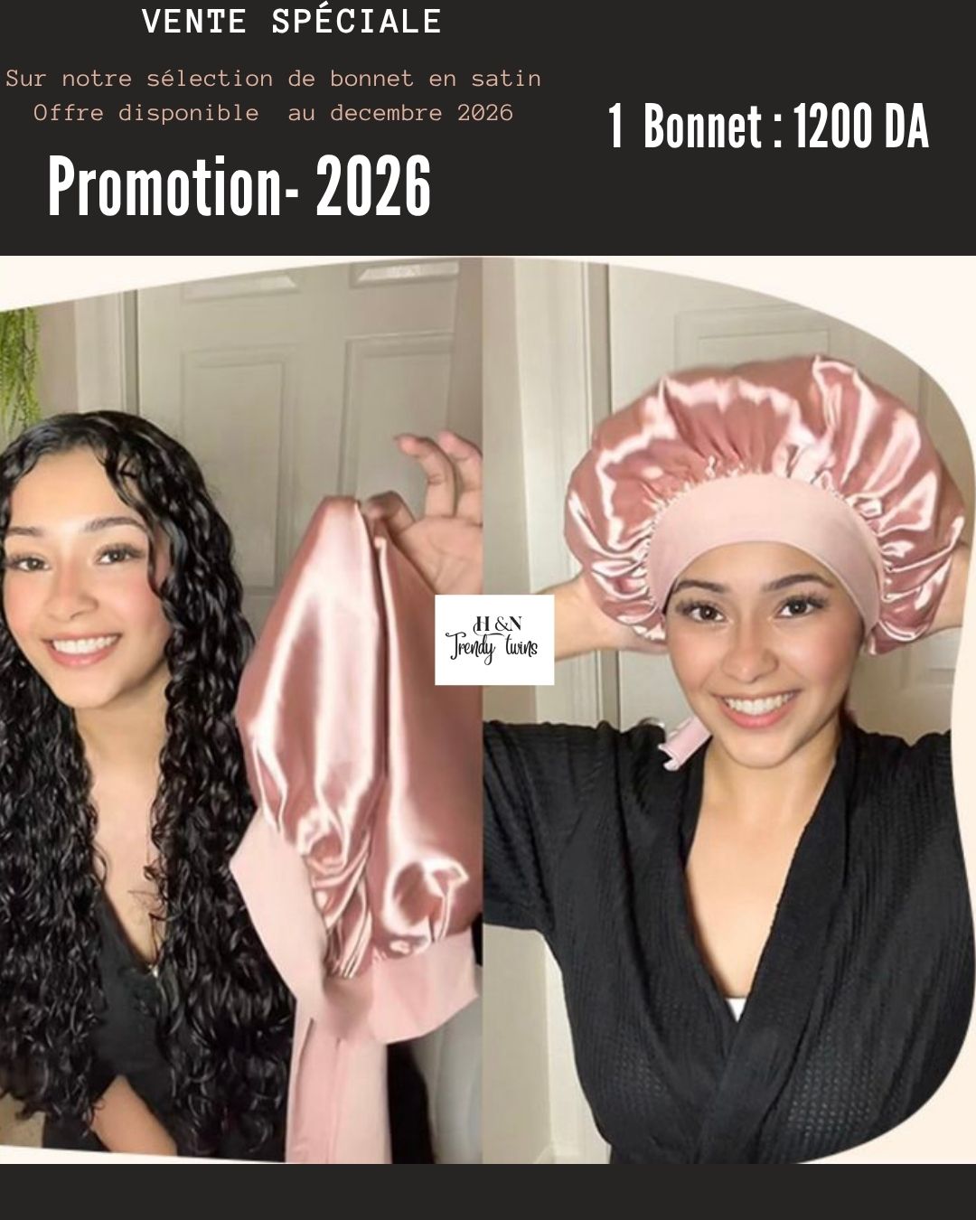 Bonnet en satin  (بوني  من الساتان  الاسباني) 1200 DA