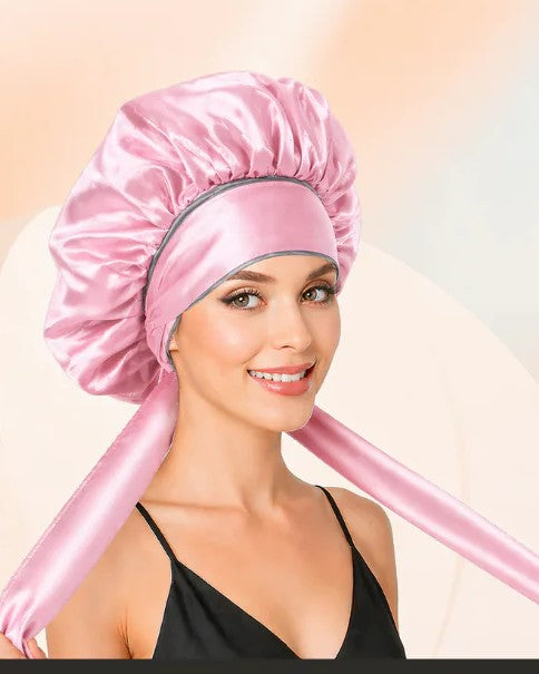 Pack de nuit en Satin (Bonnet + 02 Chouchous +Taie d'oreiller+ Boucleur )